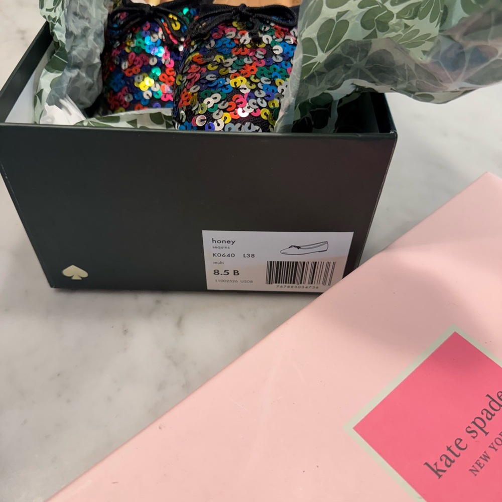Kate Spade Honey Flats Rainbow Sequin 8.5 - Picture 9 of 9